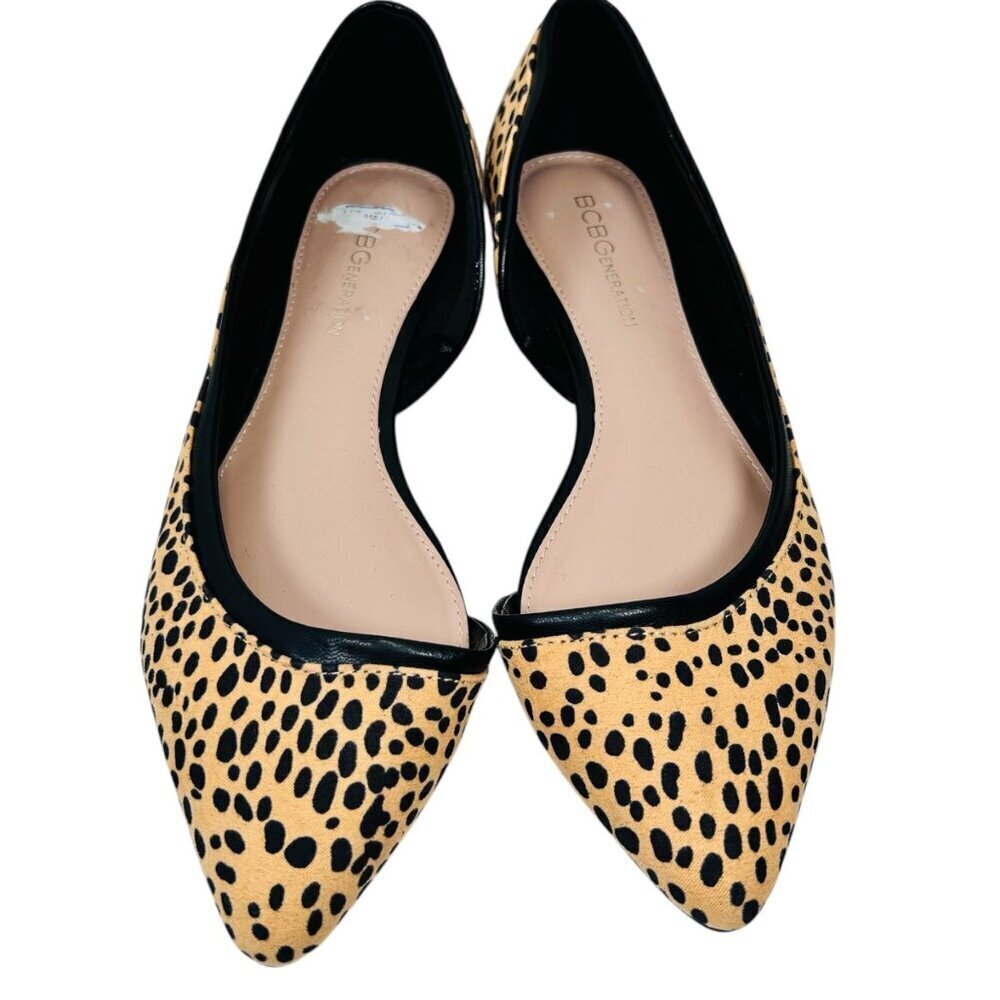 BCBGeneration Leopard D’Orsay Flat Size 7.5 Work Casual